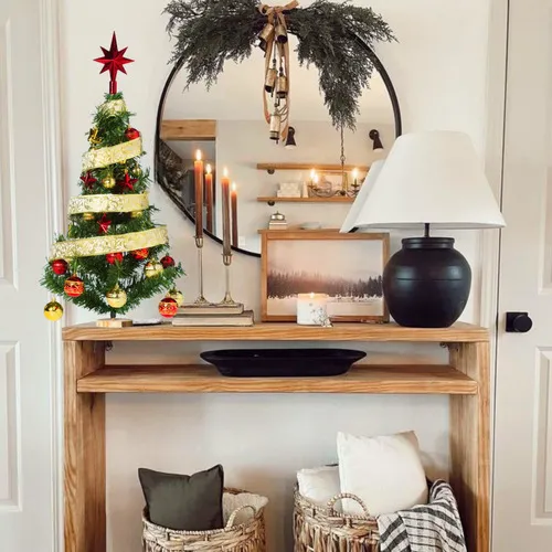 Producto Arbolito De Navidad 80cm Con Adornos 30 Piezas Rojo Oro Imagen