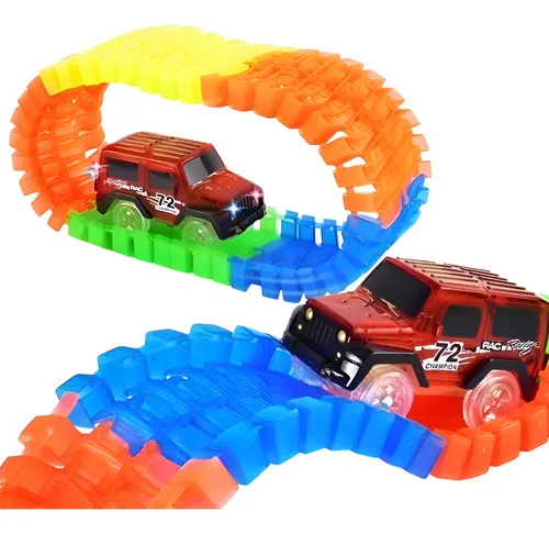 Producto Pista Luminosa Flexible 80 Piezas Con Auto Luminoso Imagen