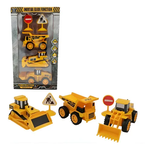 Producto Set De Construcción Autos De Juguete Gruas X3 Maquinas Imagen