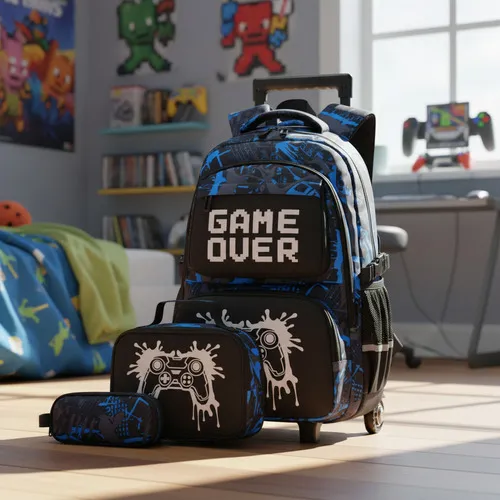 Producto Mochila Con Carrito Infantil Escolar 3 En 1 Canopla Lunchera Imagen