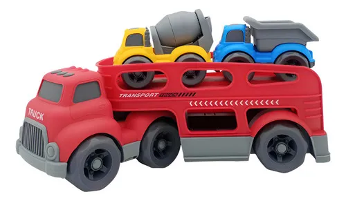 Producto Camión Mosquito Expreso Polar Rojo 30cm Juguete 2 Autitos Construcción Imagen