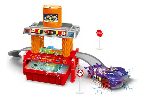 Producto Lavadero De Autos Expreso Polar Cambia De Color Juguete Infantil Rojo Imagen