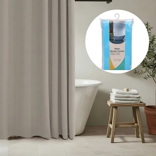 Producto Cortina De Baño Ducha Peva 1,80cm Ganchos Plástico Imagen