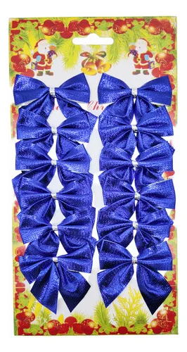 Producto Adornos Decoración Árbol De Navidad Moños Brillante X12u Imagen