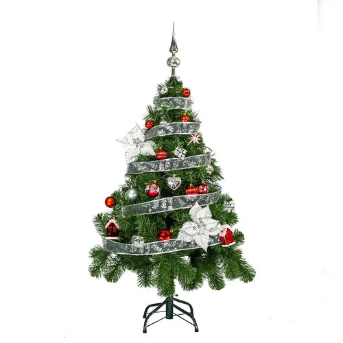 Producto Arbolito Navidad Tronador Lujo 1,20m Kit 30 Deco Rojo Plata Imagen
