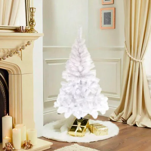 Producto Arbol Navidad Blanco Tronador De Lujo 1.50m Pie Metal Deco Imagen