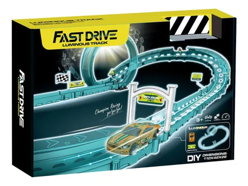 Producto Pista Lanzador De Autos Brillante Luminosa Con Luces Niños Imagen