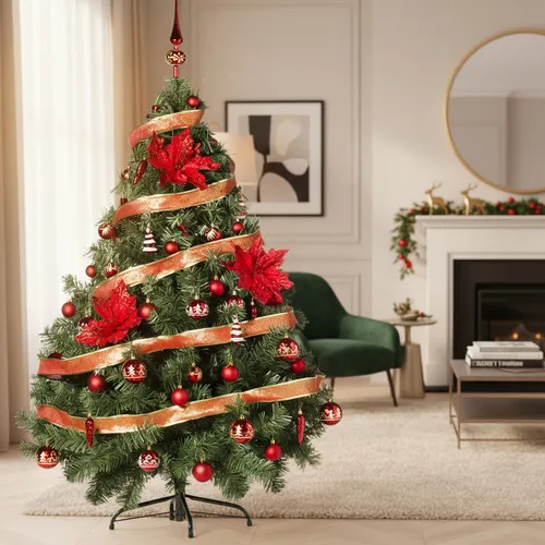 Producto Arbol Navidad Montañes 1.50mts + Kit X50 Rojo Cybermonday Imagen