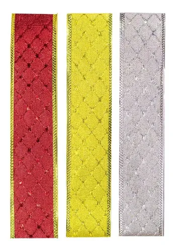 Producto Cintas Navideñas Pack X3 Glitter 5cm 2,70mts Adornos Navidad Imagen