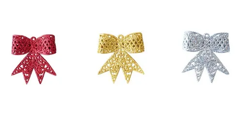 Producto Adornos Navideños Moños Gibré Arbolito De Navidad 6cm X4 Imagen