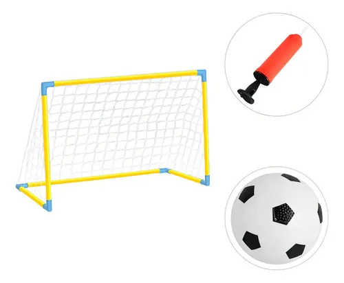 Producto Arco De Futbol Desarmable Infantil Con Pelota E Inflador Color Amarillo Imagen