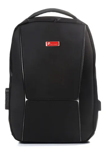 Producto Mochila Pierre Cardin Portanotebook Color Negro Diseño De La Tela Liso Imagen