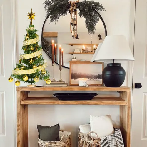 Producto Árbol Navidad Fabesa 80cm Verde Mini Pino Deco Incluye 30 Adornos Oro Imagen