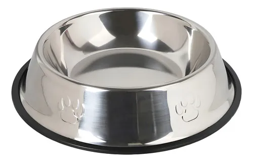 Producto Plato Bebedero Mascota Para Agua Comida Perro Gato Plateado Imagen