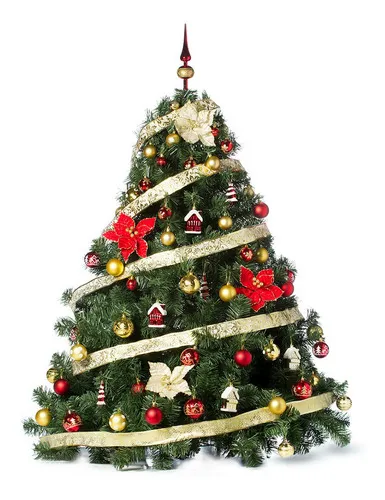 Producto Arbol Navidad Patagonia 1.30mt Kit X50 Rojo Oro Cybermonday Imagen