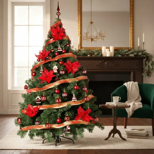 Producto Árbol  Navidad Montañes Luxe 1.80mts-decorado Rojo Cyber Imagen