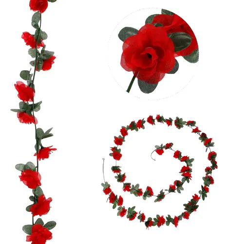 Producto Flores Artificiales Guirnalda Guía De Rosa Enredadera 2.4m Imagen