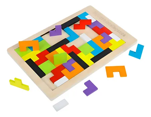 Producto Rompecabezas Tetris Madera Infantil Marca Expreso Polar 27x17.8cm Imagen