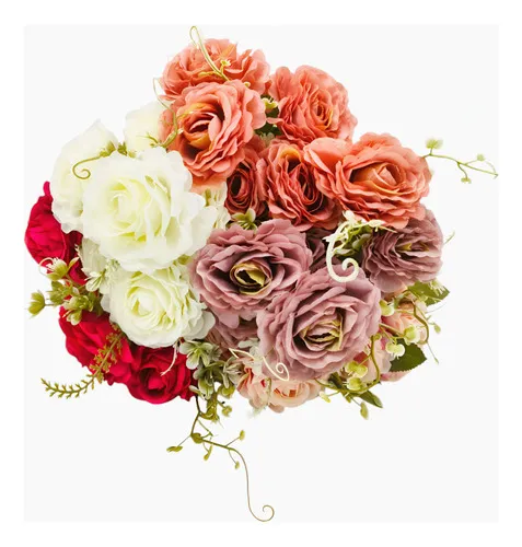 Producto Ramo De Rosas Flores Artificiales 35cm Decoración X1 Imagen