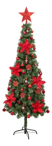 Producto Arbol Navidad Tronador Slim Verde 1,80mt + Kit Decoracion Imagen