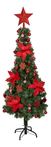 Producto Arbol Navidad Tronador Slim Verde 1,50mt + Kit Decoracion Imagen