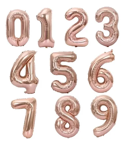 Producto Globos Metalizados Números 45 Cm Fiestas Cumpleaños Imagen