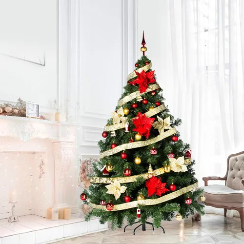 Producto Arbolito Navidad Montañes Deluxe 2,10mts + Deco Rojo Oro Imagen