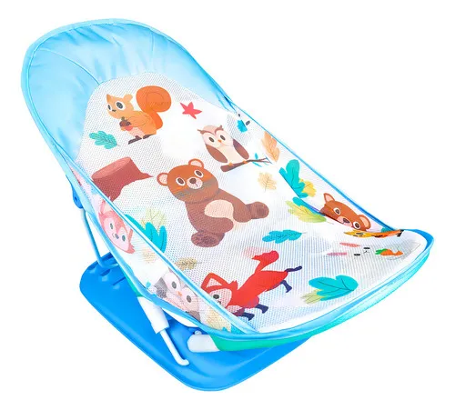 Producto Silla De Baño Mecedora Plegable Bebe Pileta Bañera Color Celeste Mecedora Baño Imagen