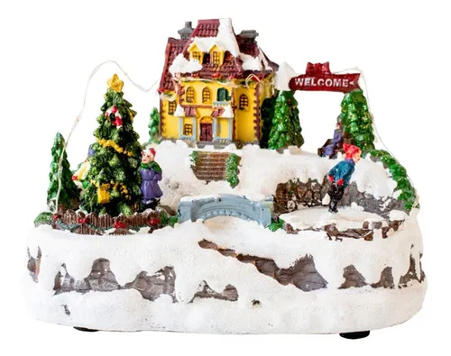 Producto Adorno Navidad Escena Dickens Con Luz Sonido Y Movimiento Imagen